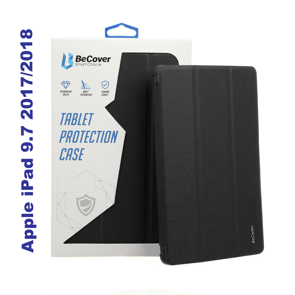 Чохол до планшета BeCover Tri Fold Soft TPU Silicone Apple iPad 9.7 2017/2018 A1822/A1823/A1893/A1954 Black (706875) - зображення 1