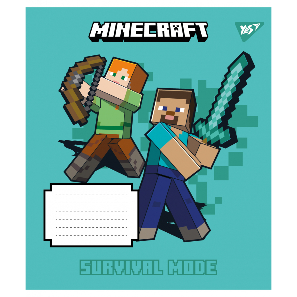 Зошит Yes Minecraft Signs А5 12 аркушів лінія (767557) - зображення 6