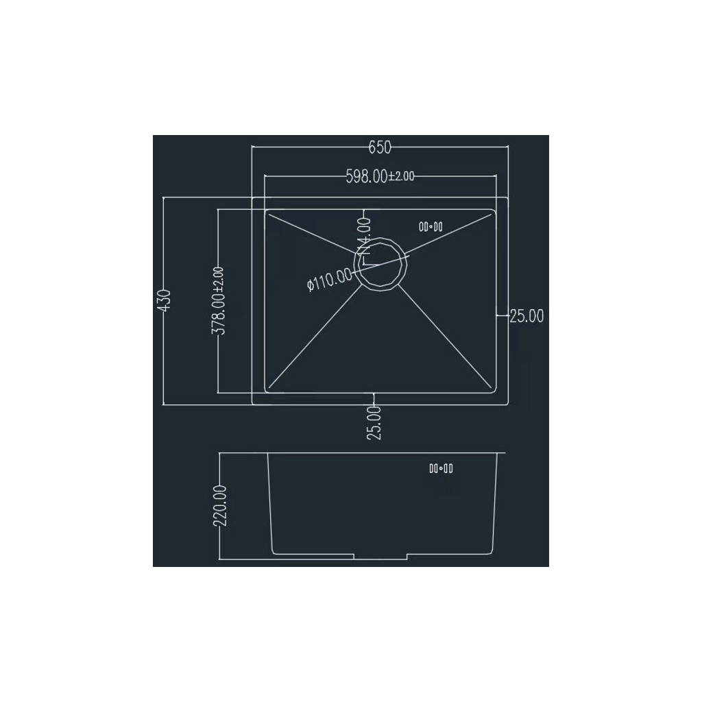 Мийка кухонна GRANADO Under top L STEEL S201 black (GS09201B) - зображення 7