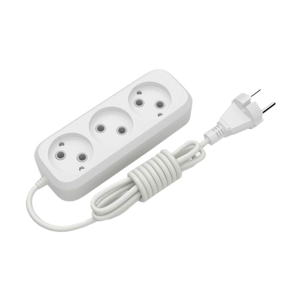 Мережевий подовжувач Electrum C-ES-1785 1.5m, 3 роз, white (C-ES-1785) - зображення 1