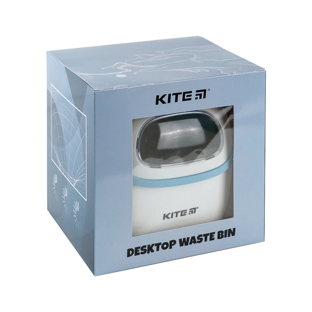 Кошик для паперів Kite Настільний контейнер для сміття, біло-блакитний (K24-009-6) - зображення 5