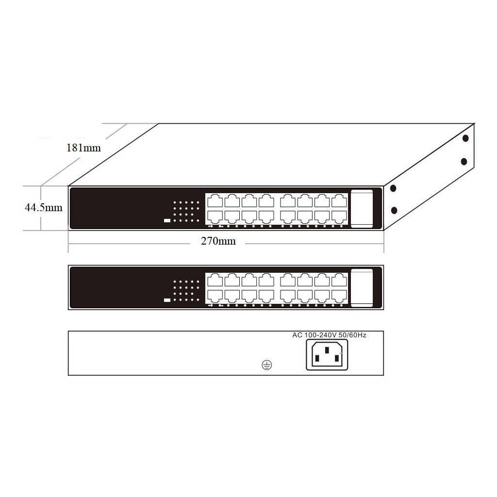 Комутатор мережевий Onv ONV-H1016PLS - зображення 5