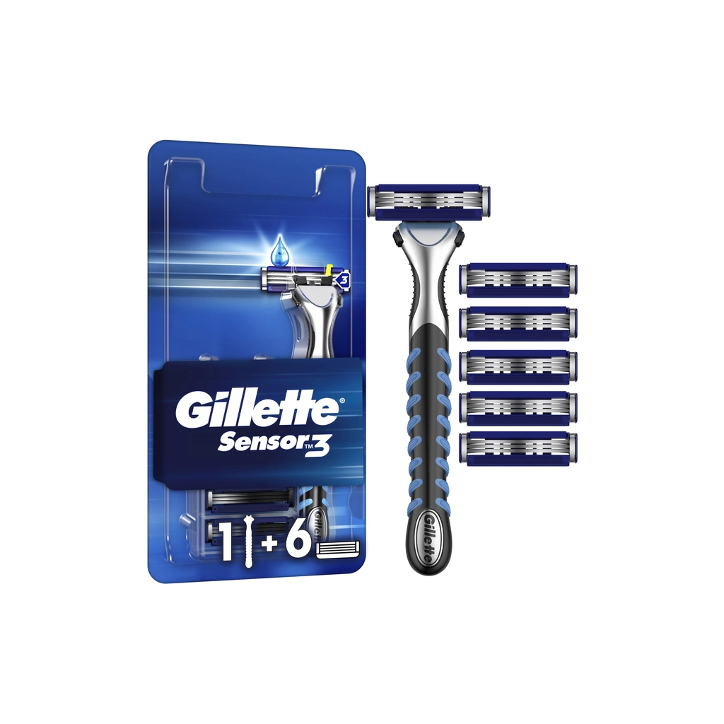 Бритва Gillette Sensor 3 з 6 змінними картриджами (7702018550807) - зображення 1