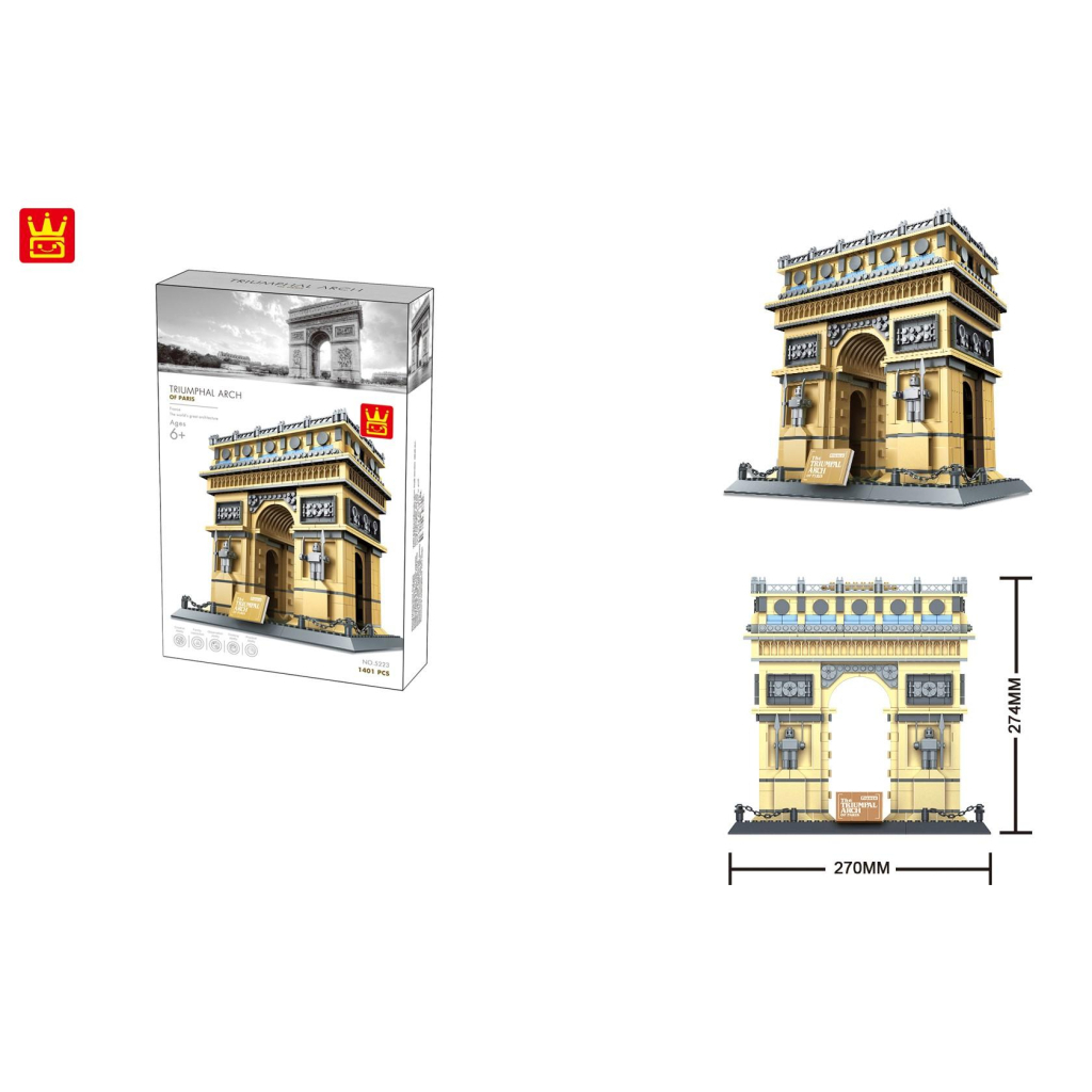 Конструктор Wange Тріумфальна арка Парижа, Франція (WNG-Triomphe-Arc) - зображення 5