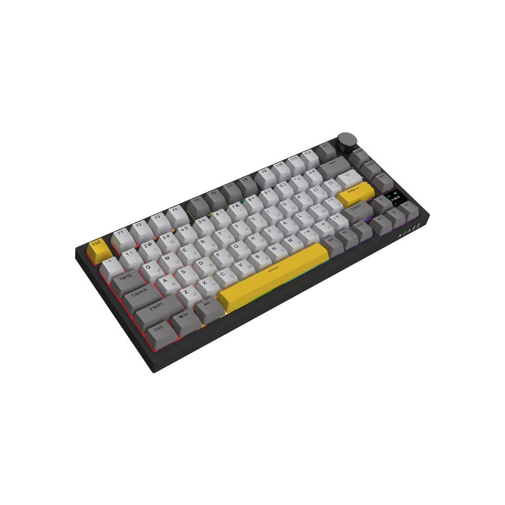 Клавіатура Ajazz AK820 Pro Flying Fish Switch Black RGB USB/Wireless/Bluetooth UA Black (AK820PRO-FF-BGY) - зображення 5