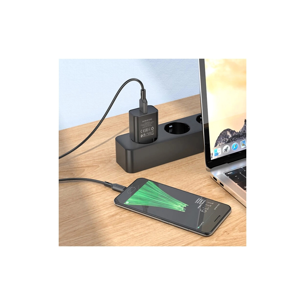 Зарядний пристрій BOROFONE BA72A USB QC3.0 black (6974443388541) - зображення 5