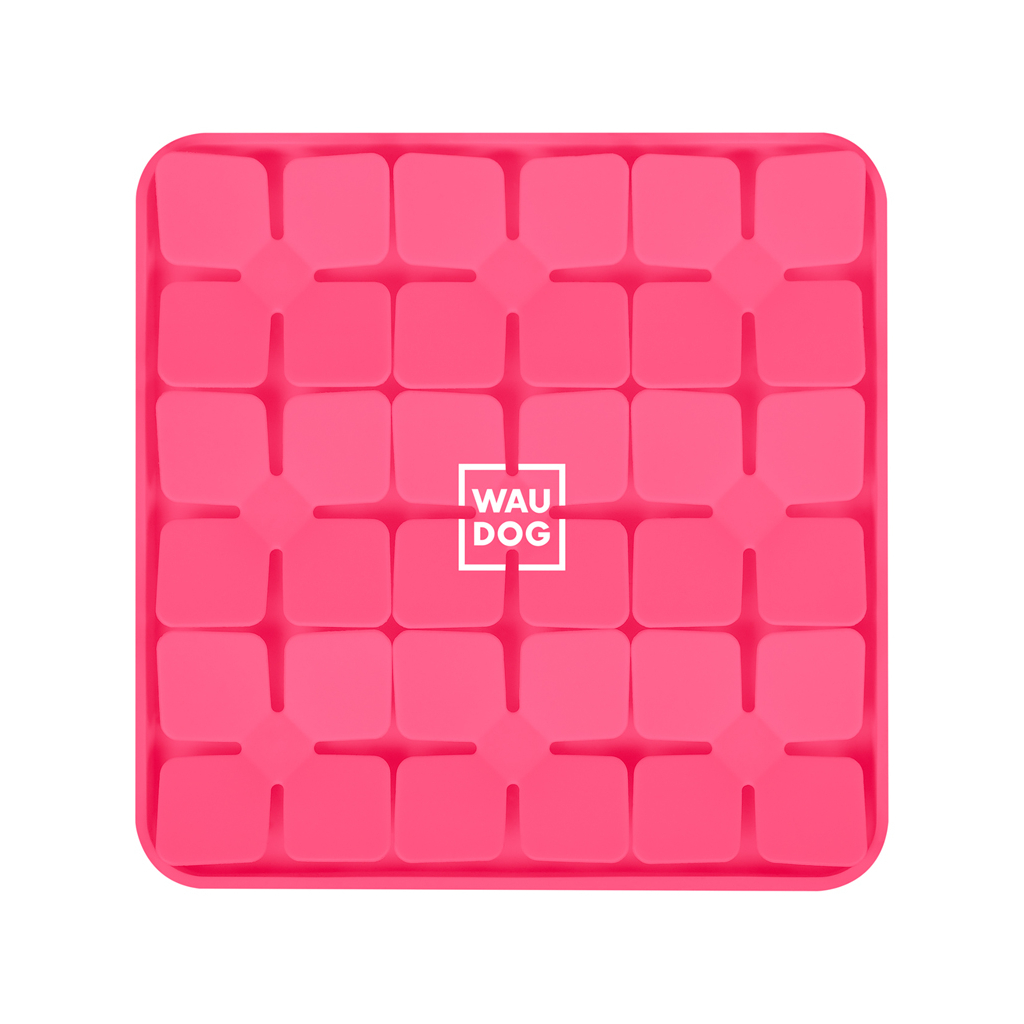 Універсальний посуд для тварин WAUDOG Silicone Килимок для пошуку корму 20х20х1.7 см рожевий (23517) - зображення 3