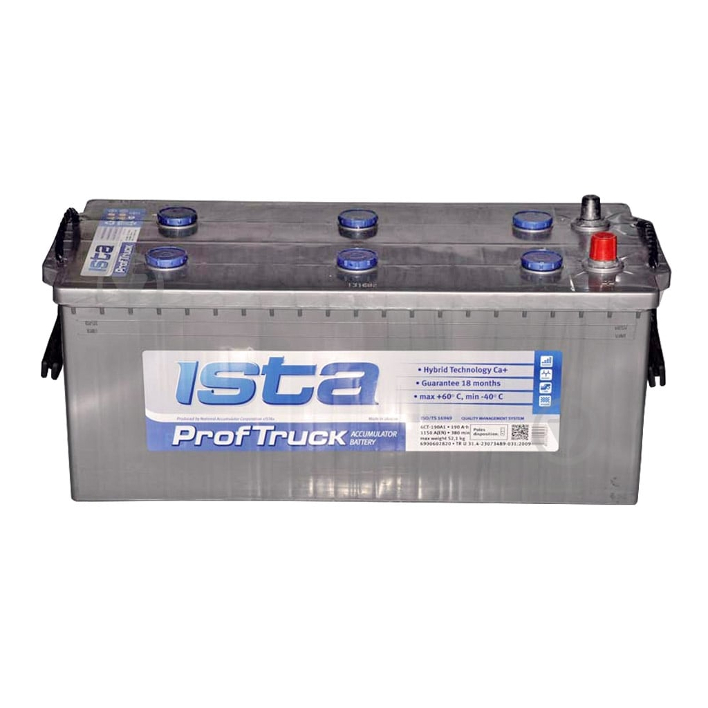 Акумулятор автомобільний Ista Prof Truck 190Ah бокова(+/-) (1250EN) - зображення 2