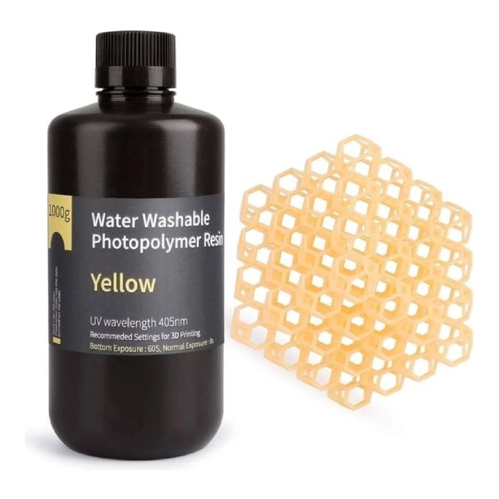 Фотополімерна смола ELEGOO Resin, Water Washable, 1кг, yellow (50.103.0012) - зображення 1