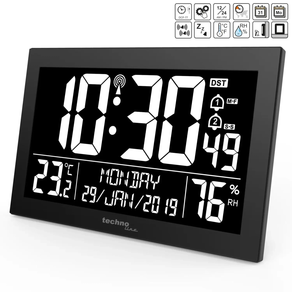 Настінний годинник Technoline WS8017 Black (DAS301334) - зображення 3