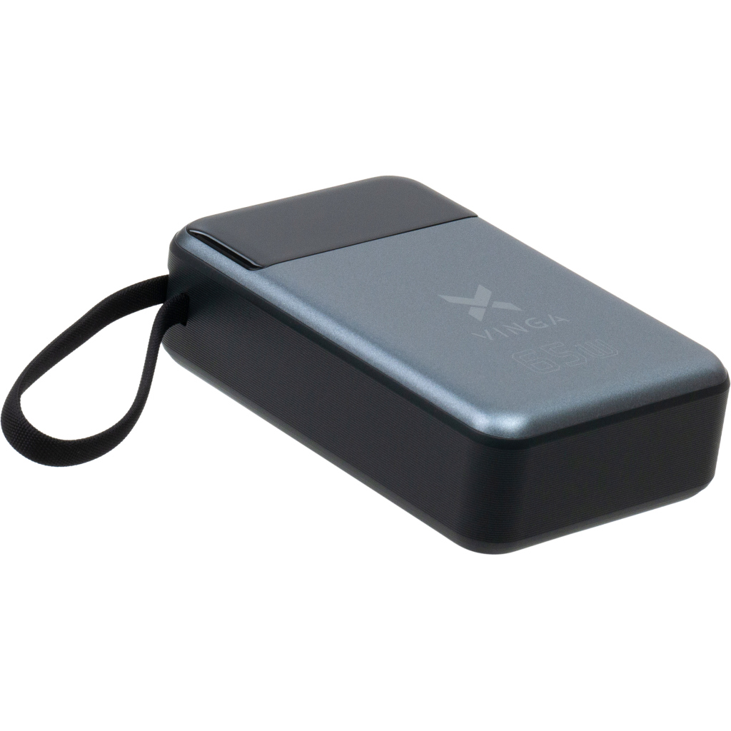 Батарея універсальна Vinga 20000 mAh 65W Display USB-C Cable Grey (VPBB2065C) - зображення 4