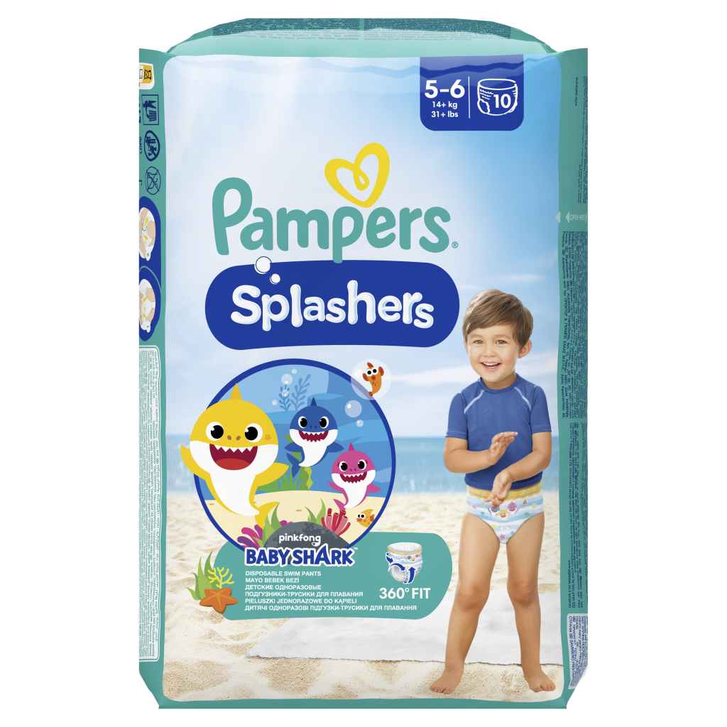 Підгузки Pampers для плавання Splashers Розмір 5-6 (14+ кг) 10 шт (8001090728951) - зображення 2