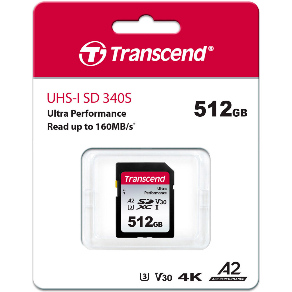 Карта пам'яті Transcend 512GB SD class 10 UHS-I U3 4K (TS512GSDC340S) - зображення 2