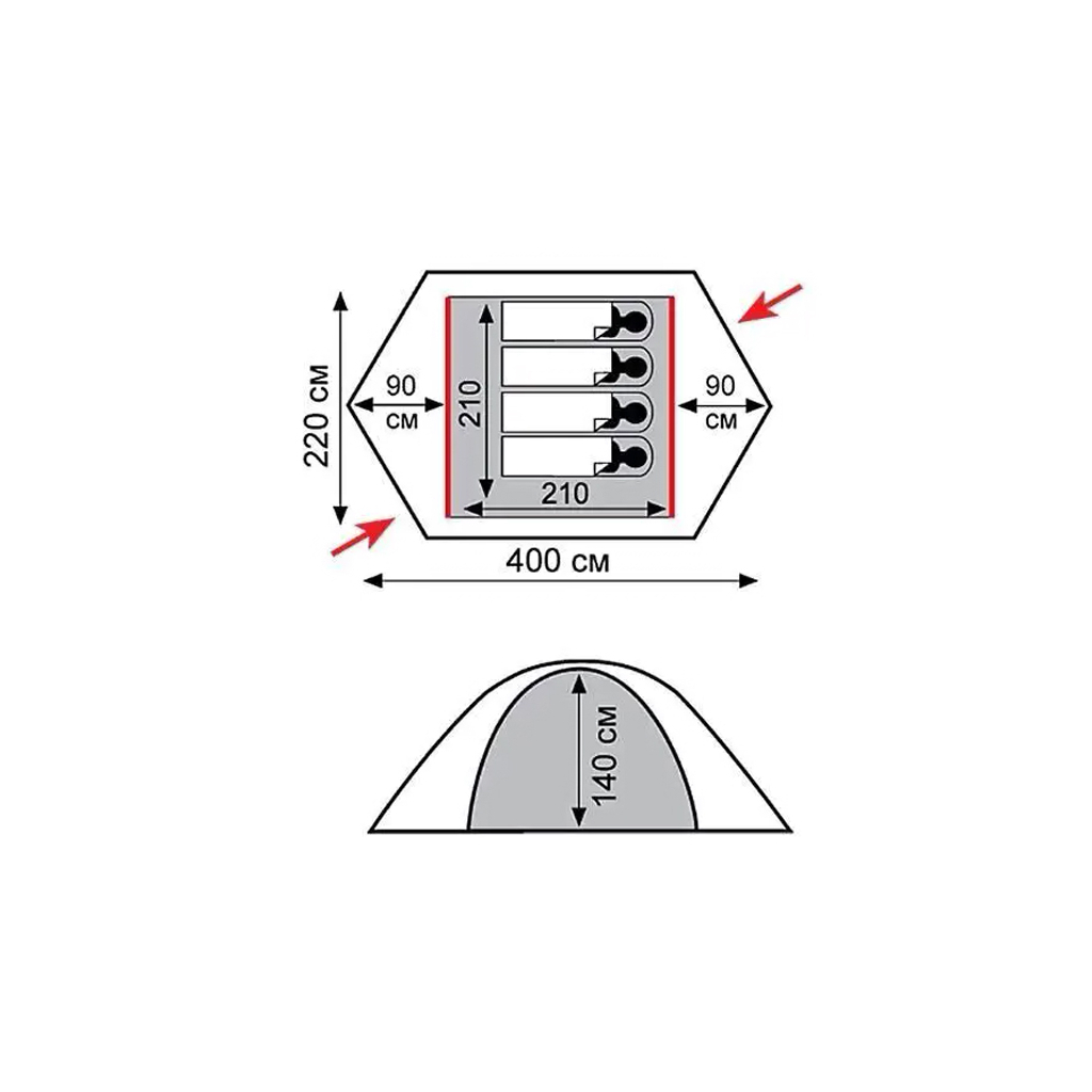 Намет Tramp Rock 4 V2 Green (UTRT-029-green) - зображення 12