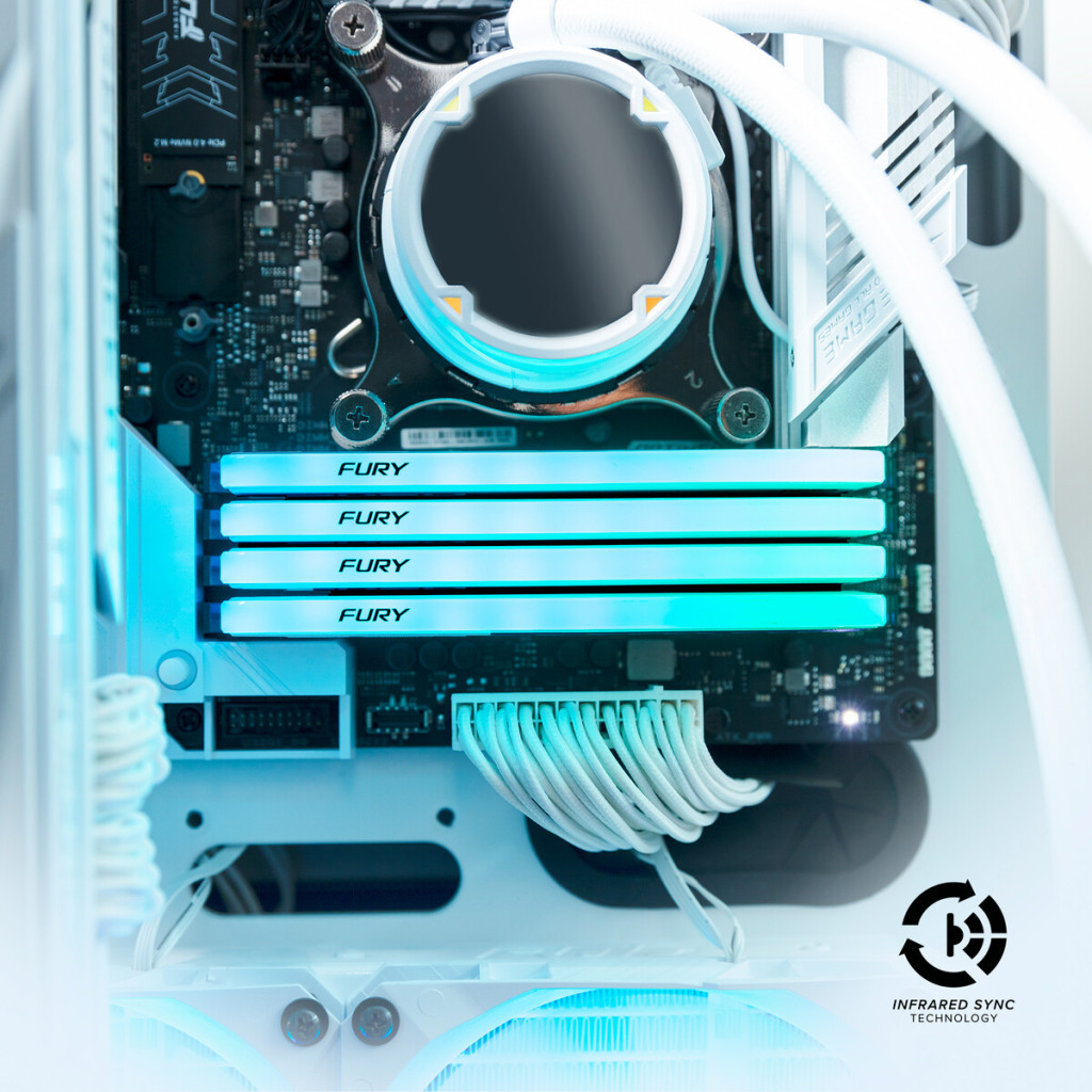 Модуль пам'яті для комп'ютера DDR4 8GB 3600 MHz Beast White RGB SE Kingston Fury (ex.HyperX) (KF436C17BWA/8) - зображення 8