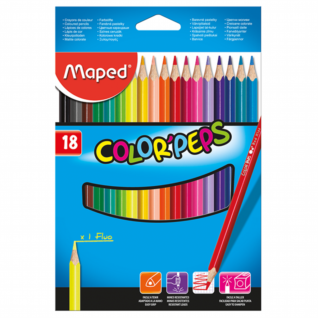 Олівці кольорові Maped Color Peps Classic 18 кол. (MP.183218) - зображення 1