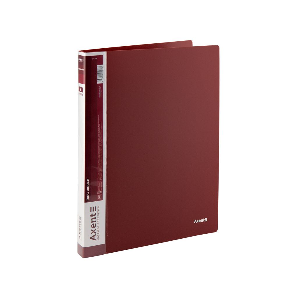 Папка на кільцях Axent А4 з 2-ма кільцями 700 мкм 25 мм Бордова (1207-04-A) - изображение 1