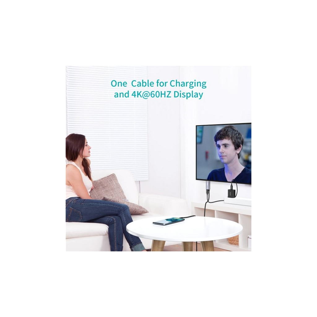 Кабель мультимедійний USB-C to HDMI M 1.8m 4K60Hz Choetech (XCH-M180GY) - изображение 3