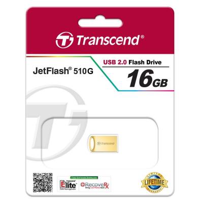 USB флеш накопичувач Transcend JetFlash 510, Gold Plating (TS16GJF510G) - зображення 4