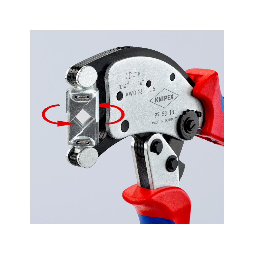 Затиск для клем KNIPEX з поворотною головкою, для контактних гільз (97 53 18) - зображення 4