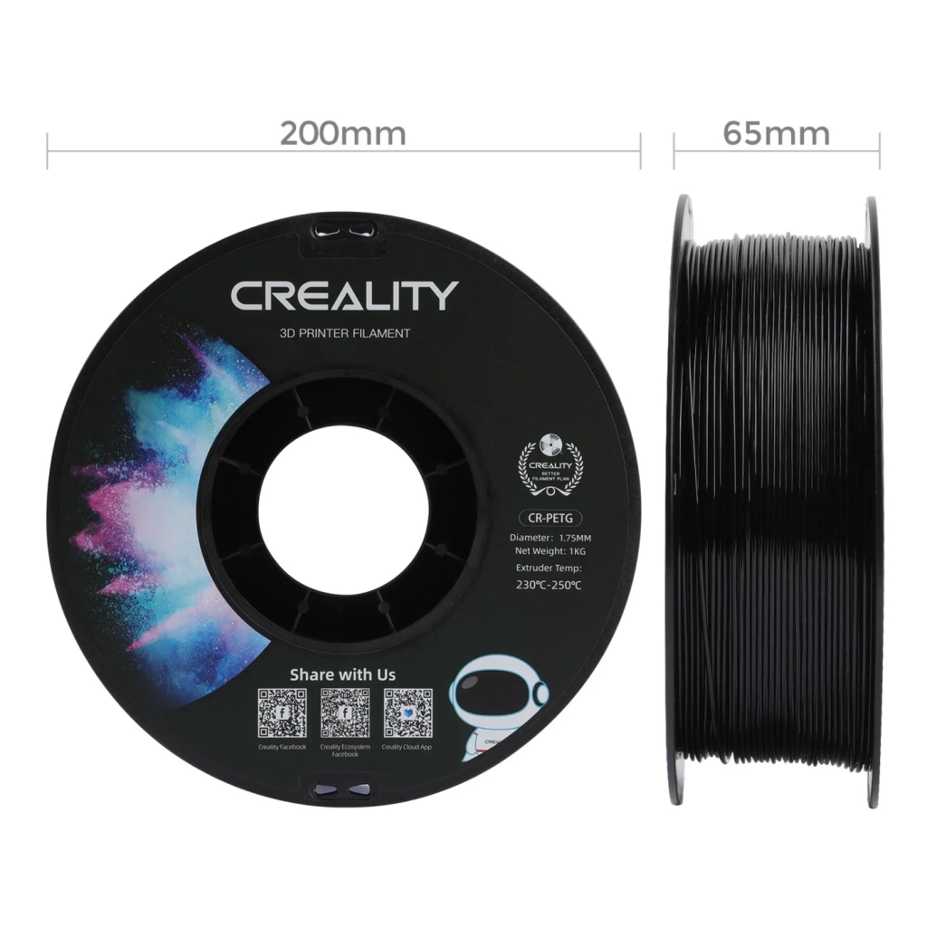 Пластик для 3D-принтера Creality PETG 1.75мм, black, 1кг (3301030035) - зображення 6