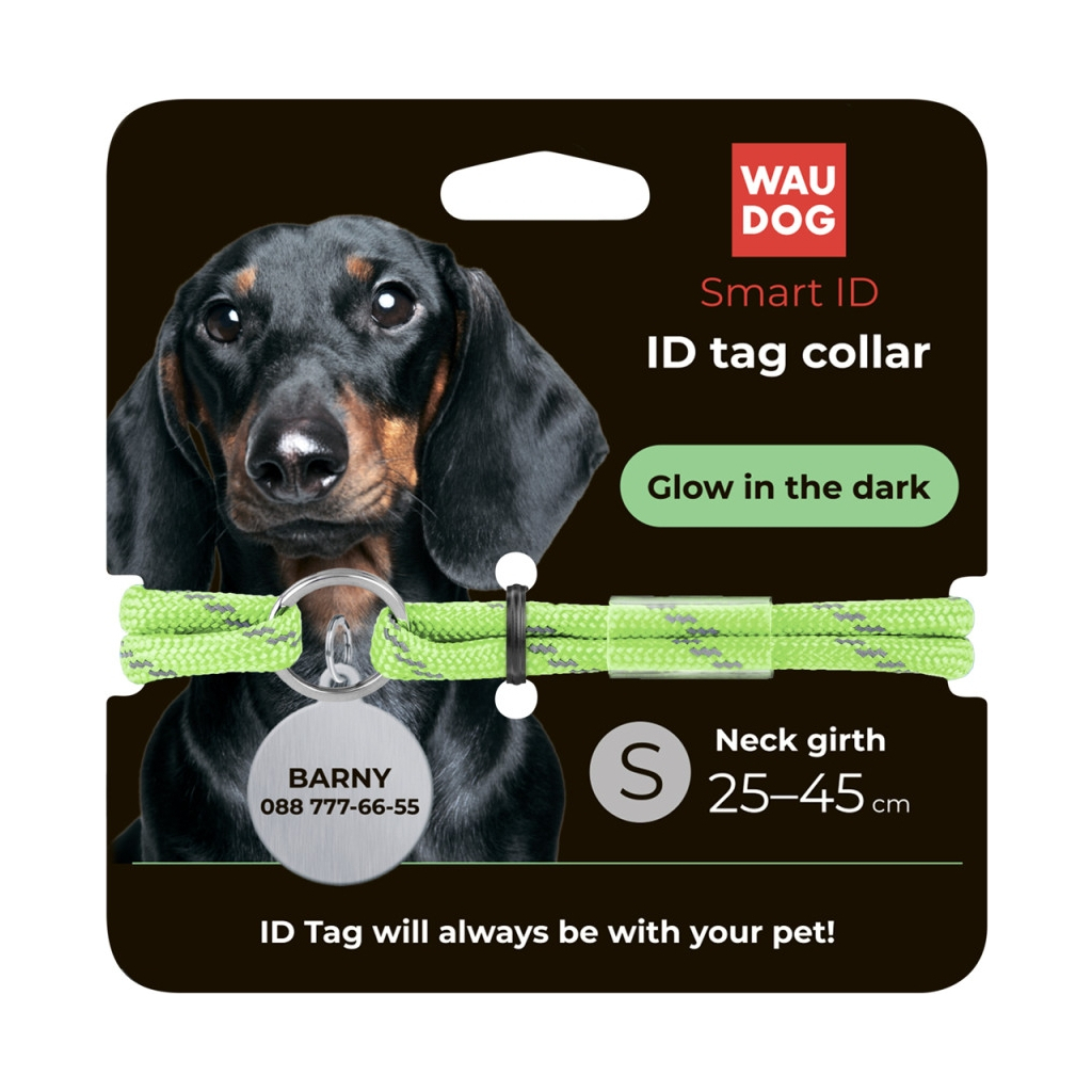 Шнурок для адресника WAUDOG Smart ID світловідбивний S 25-45 см салатовий (60405) - зображення 5