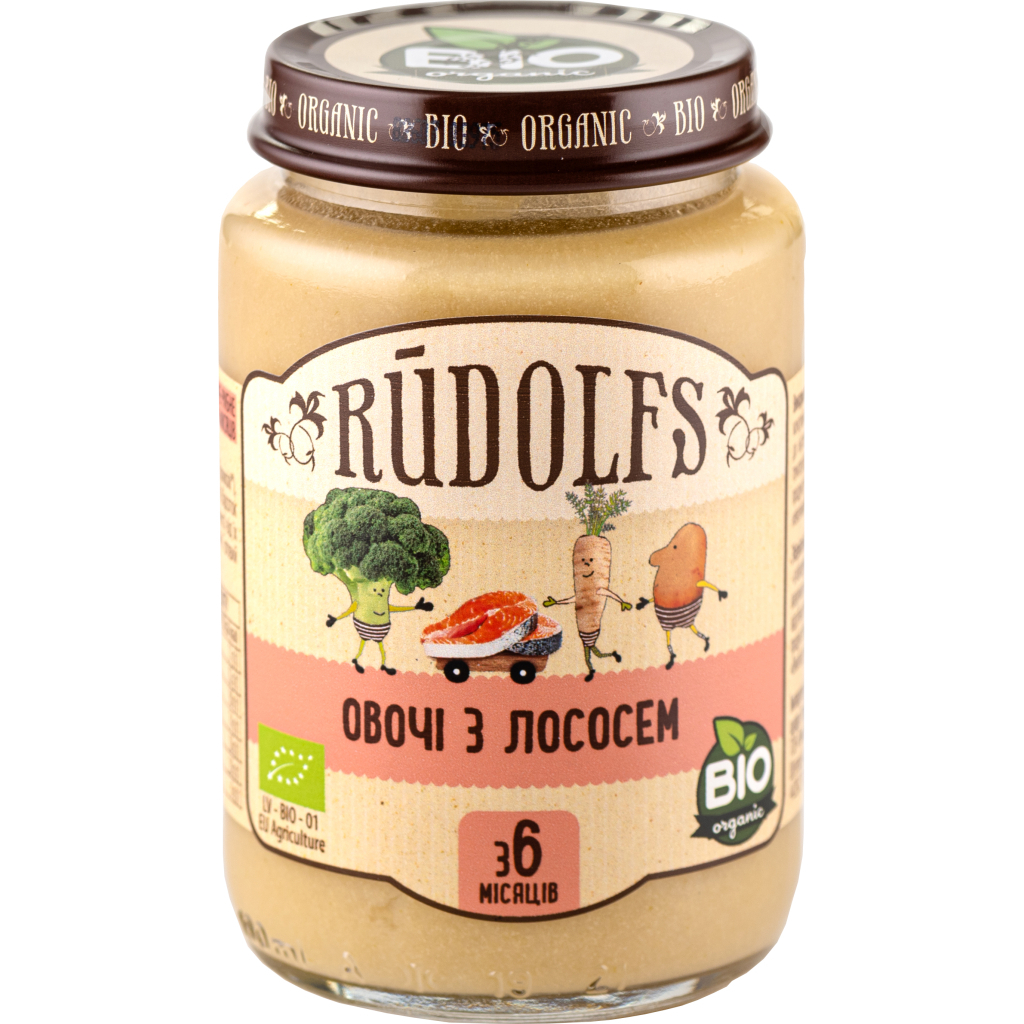Дитяче пюре Rudolfs Лосось з овочами 190 г (4751017941744) - зображення 1