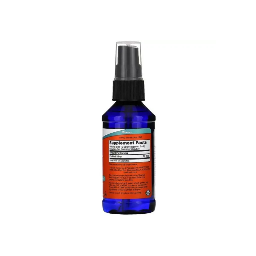 Мінерали Now Foods Колоїдне Срібло, Silver Sol, 4 рідких унцій (119 мл) (NOW-01407) - зображення 2