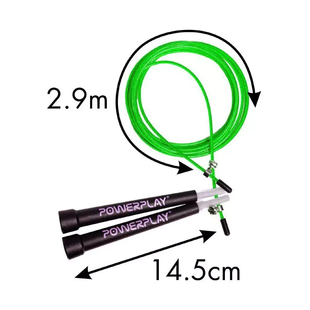 Скакалка PowerPlay 4202 швидкісна Зелена (PP_4202_Green) - изображение 6