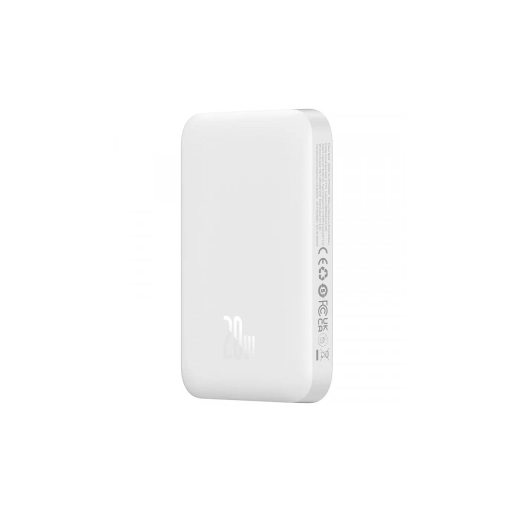 Батарея універсальна Baseus Magnetic Wireless Mini 6000mAh 20W, PD QC/3.0, white (P10059002223-00) - зображення 3