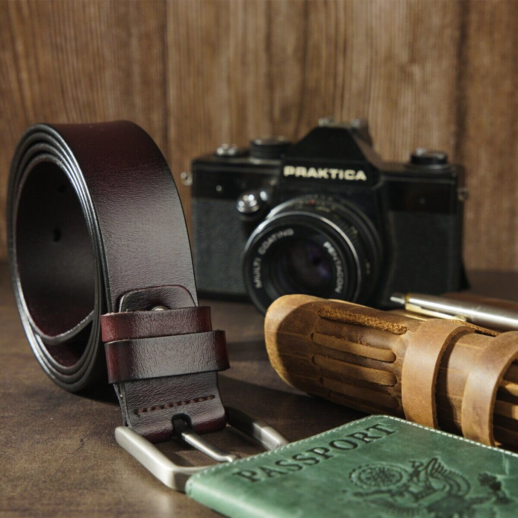 Ремінь Vintage Чоловічий із затемненою пряжкою механіка Коричневий (20315) - зображення 7