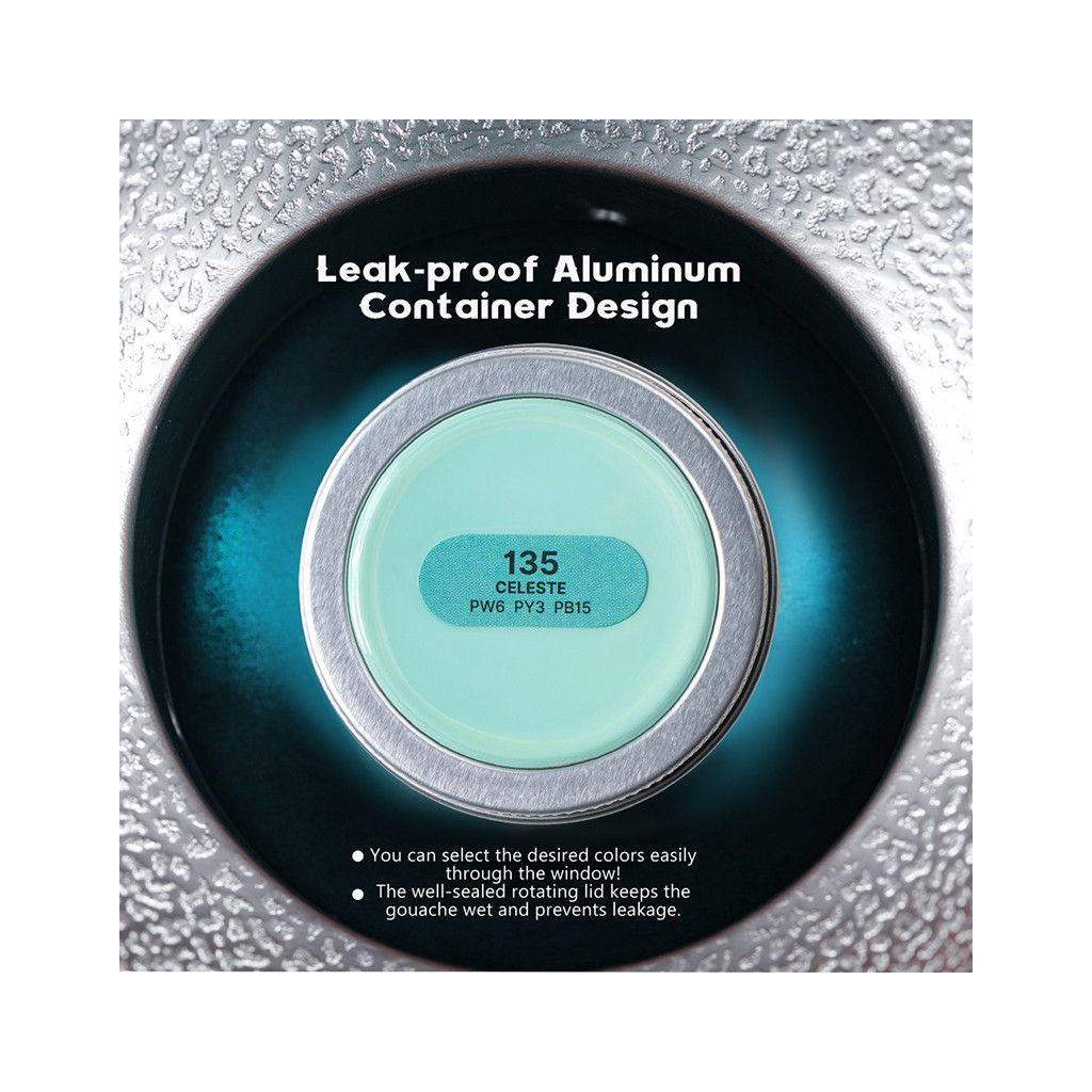 Гуашеві фарби Arrtx 9B, 9 кольорів (LC302925) - изображение 10