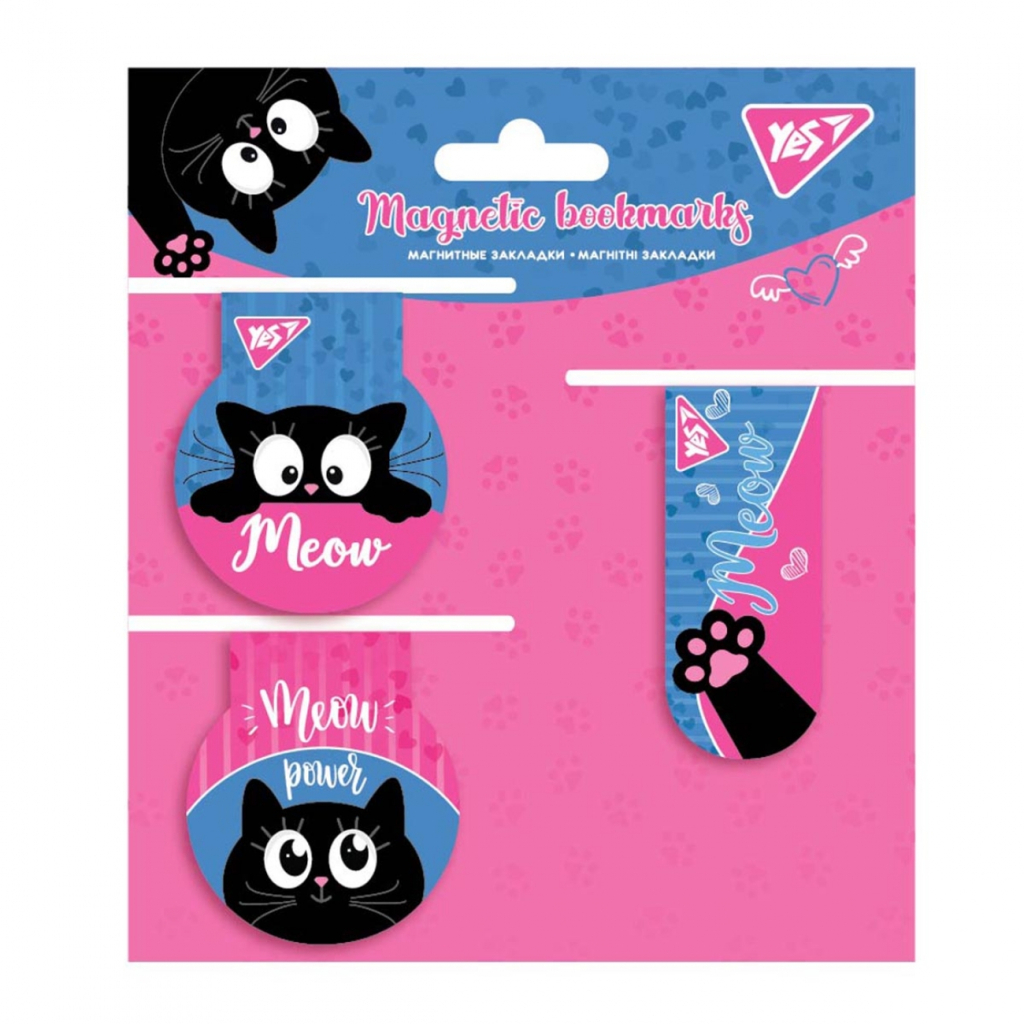 Закладки для книг Yes магнітні Meow, 3 шт (707562) - зображення 1