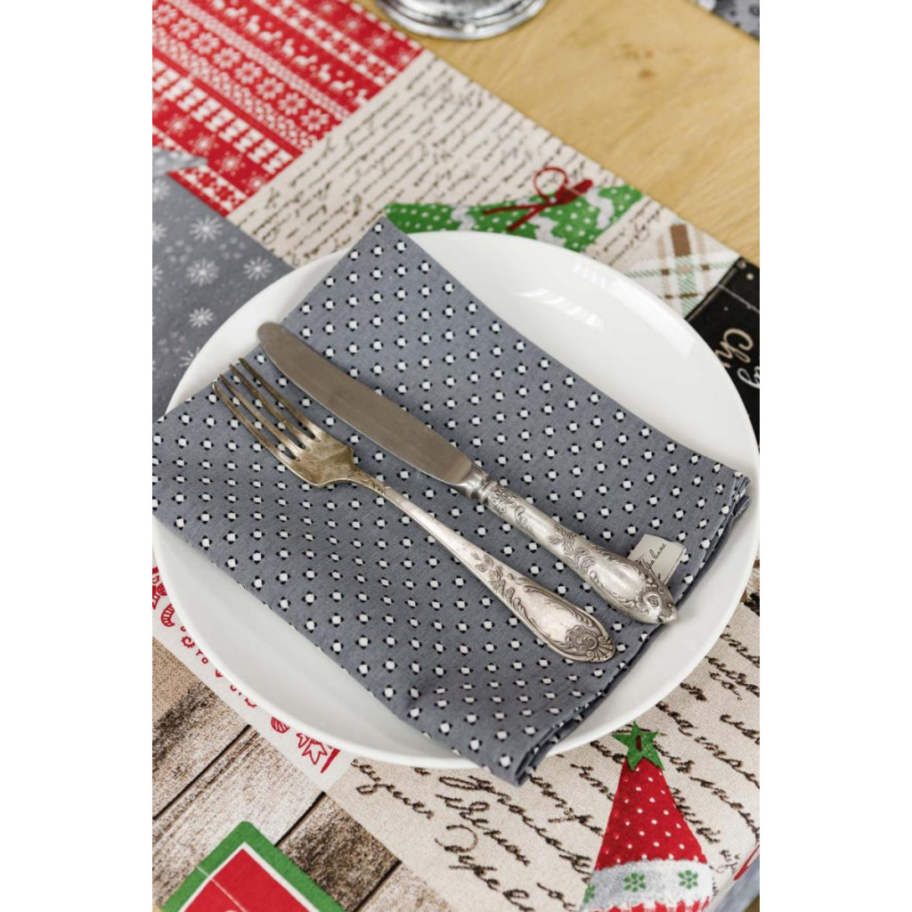 Серветка на стіл Прованс Merry Christmas сіра 35x45 см (4823093448780) - зображення 2