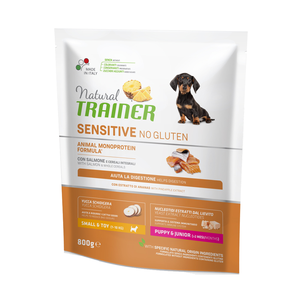 Сухий корм для собак Trainer Natural Dog Sensitive Puppy&Junior Mini With Salmon 800 г (8015699252106) - зображення 1