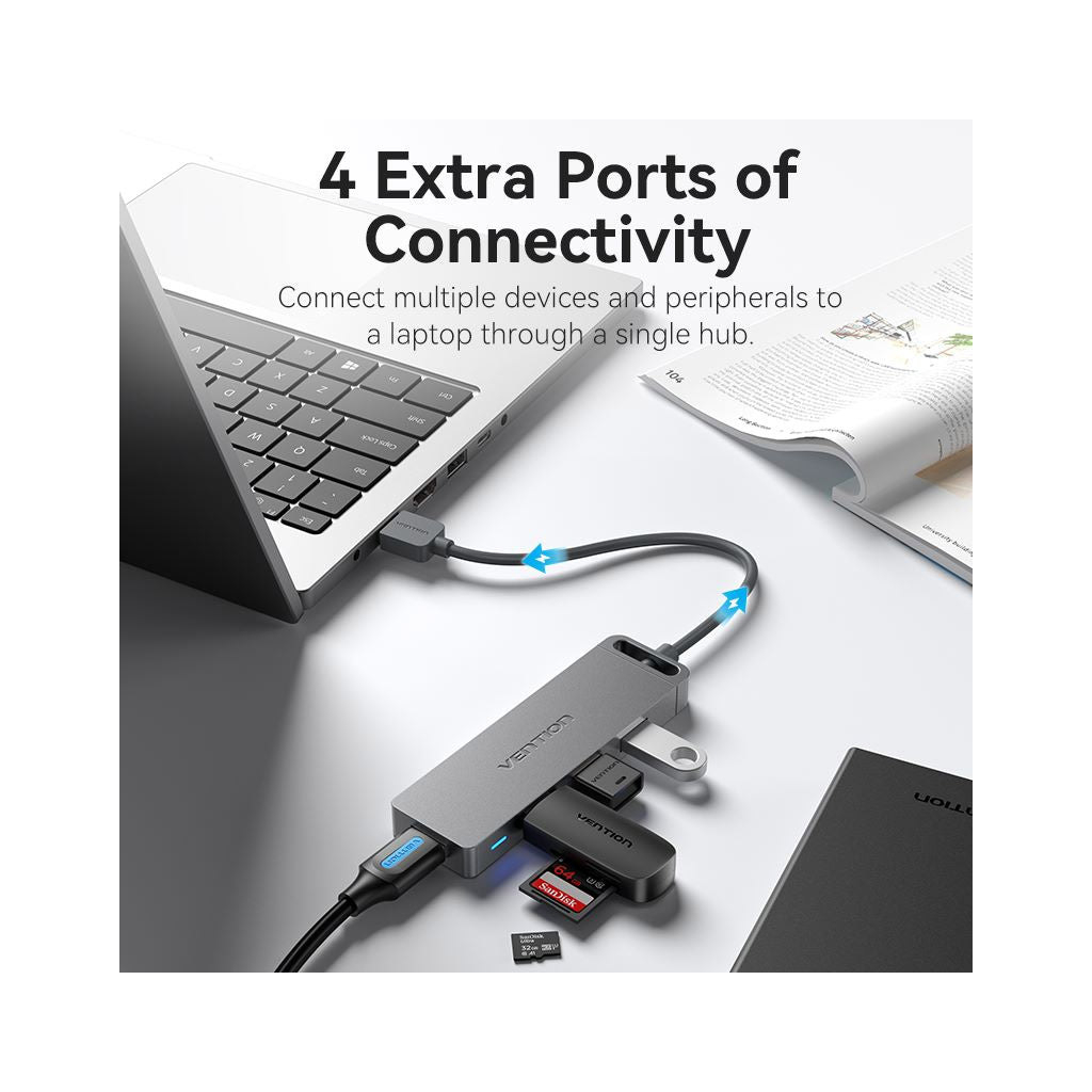 Концентратор Vention USB 3.0 to 4xUSB 3.0 Hub With Power Supply 0.15m black (CHLBB) - изображение 8