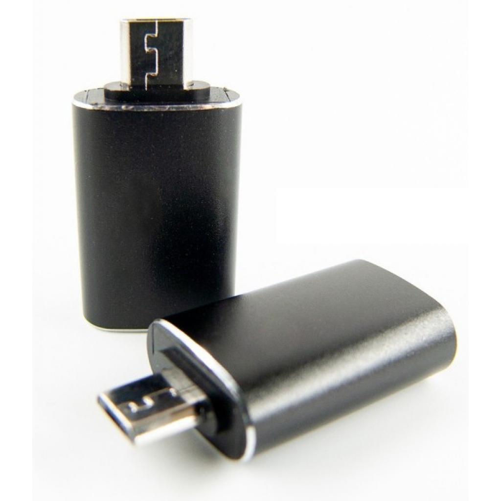 Перехідник OTG USB 2.0 AF to Micro 5P black Dengos (ADP-017) - зображення 1