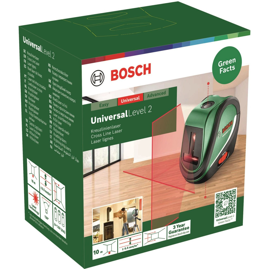Лазерний нівелір Bosch UniversalLevel2, до 10м, 0.5мм/м, 0.46кг (0.603.663.802) - зображення 4