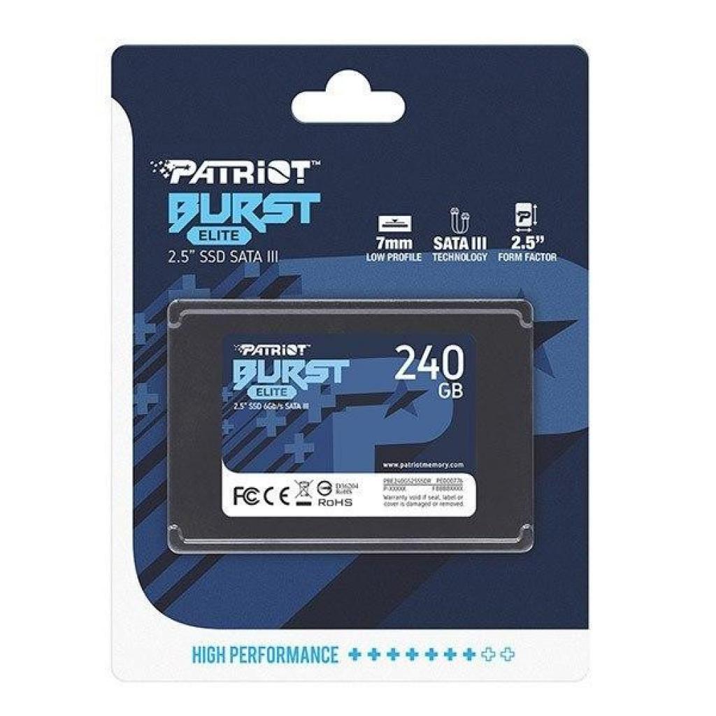 Накопичувач SSD 2.5" 240GB Burst Elite Patriot (PBE240GS25SSDR) - зображення 4