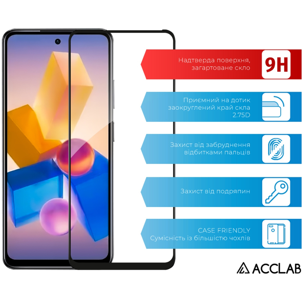 Скло захисне ACCLAB Full Glue Infinix Hot 40i Black (1283126588914) - зображення 3