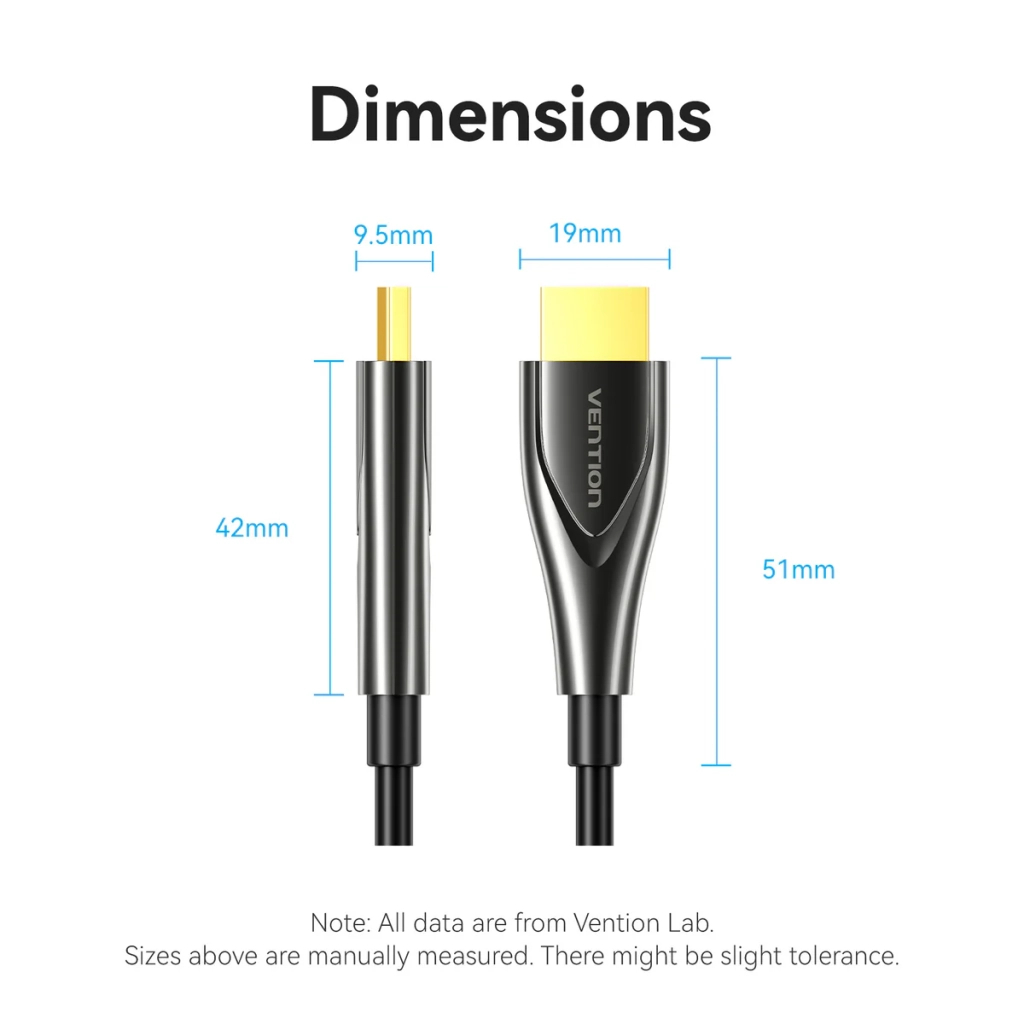 Кабель мультимедійний HDMI M to HDMI M 35.0m 4K fiber optic black Vention (ALSBU) - зображення 12