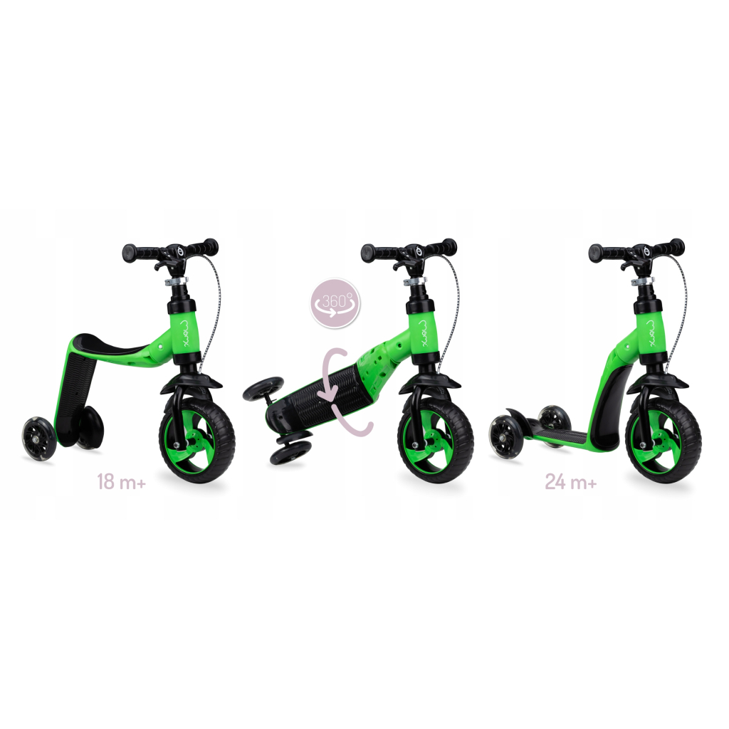 Самокат MoMi Elios 2 в 1 біговел Зелений (ROBI00031) - зображення 3