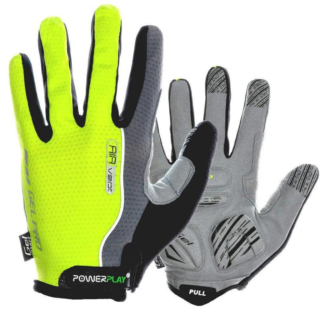 Велорукавиці PowerPlay 6551 Green/Grey M (6551_M_Green) - зображення 1