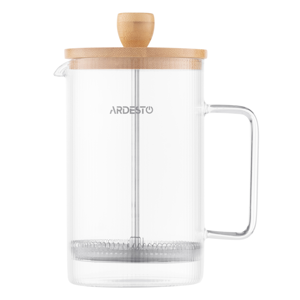 Френч-прес Ardesto Midori, 800мл, боросилікатне скло, бамбук, прозорий (AR1009WL) - изображение 3