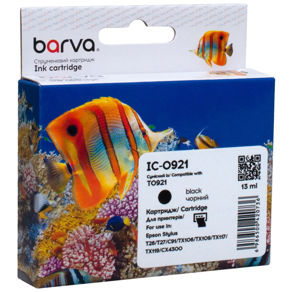 Картридж Barva Epson T0921/T1081 (C13T10814A10) 260ст, black (IC-0921) - зображення 1