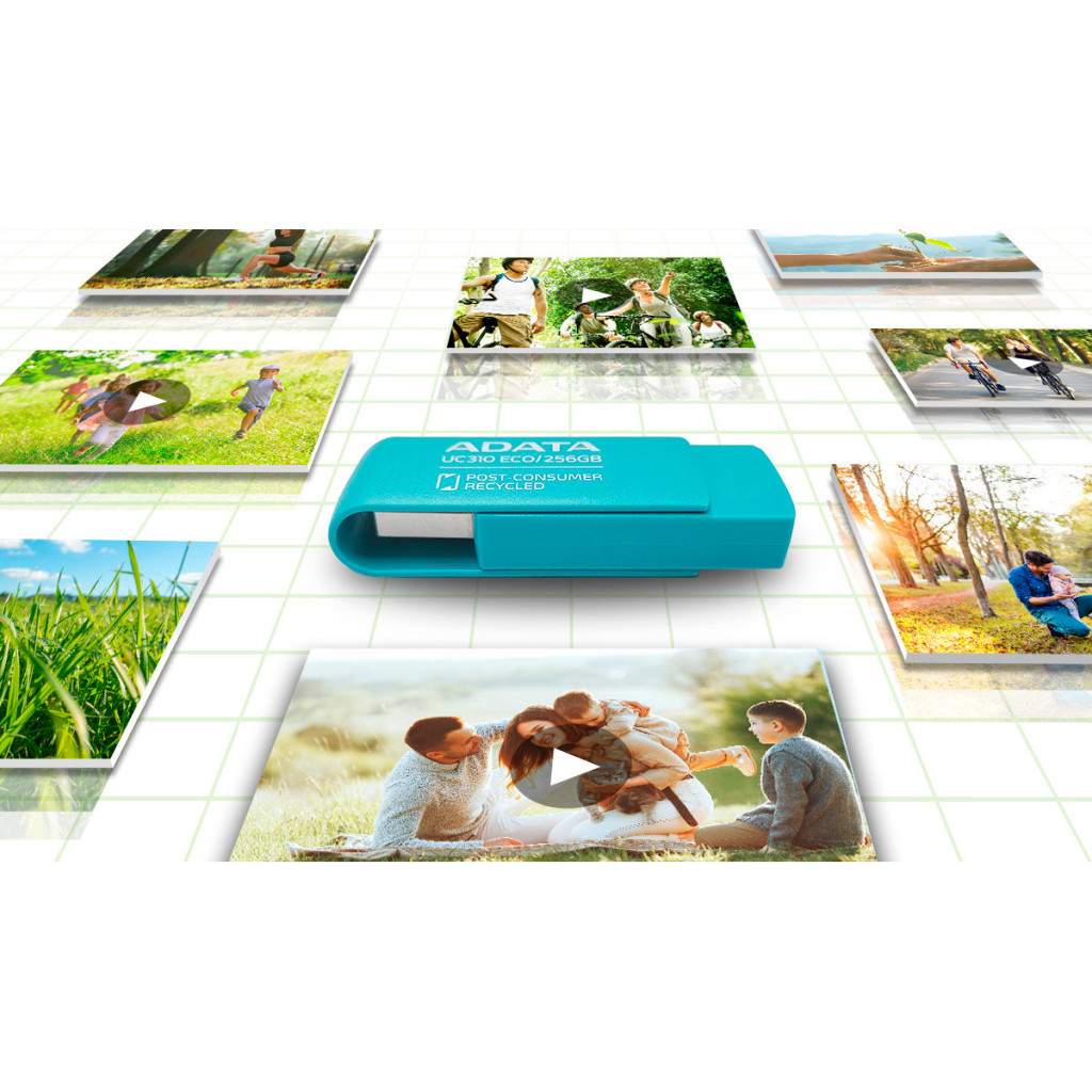 USB флеш накопичувач ADATA 64GB UC310 Eco Green USB 3.2 (UC310E-64G-RGN) - зображення 7