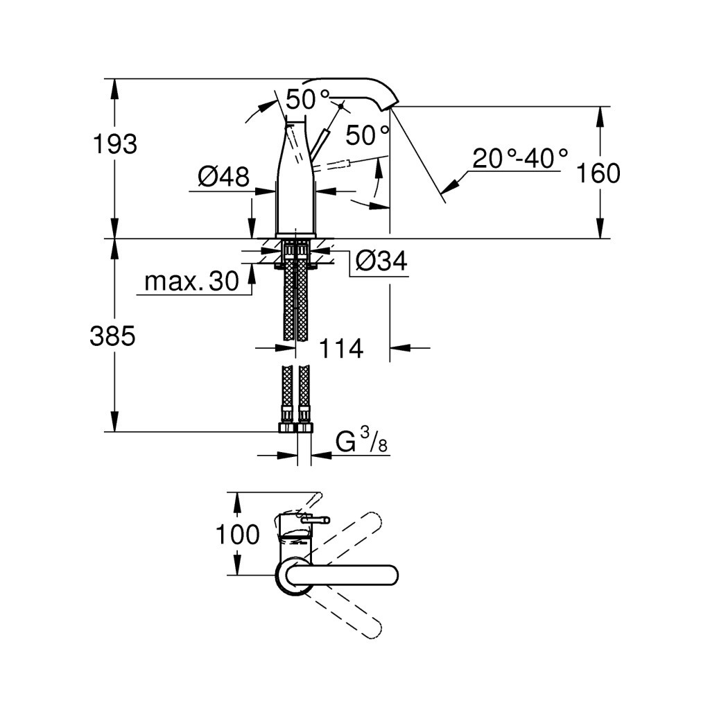 Змішувач Grohe Essence M-Size (24176KF1) - зображення 4