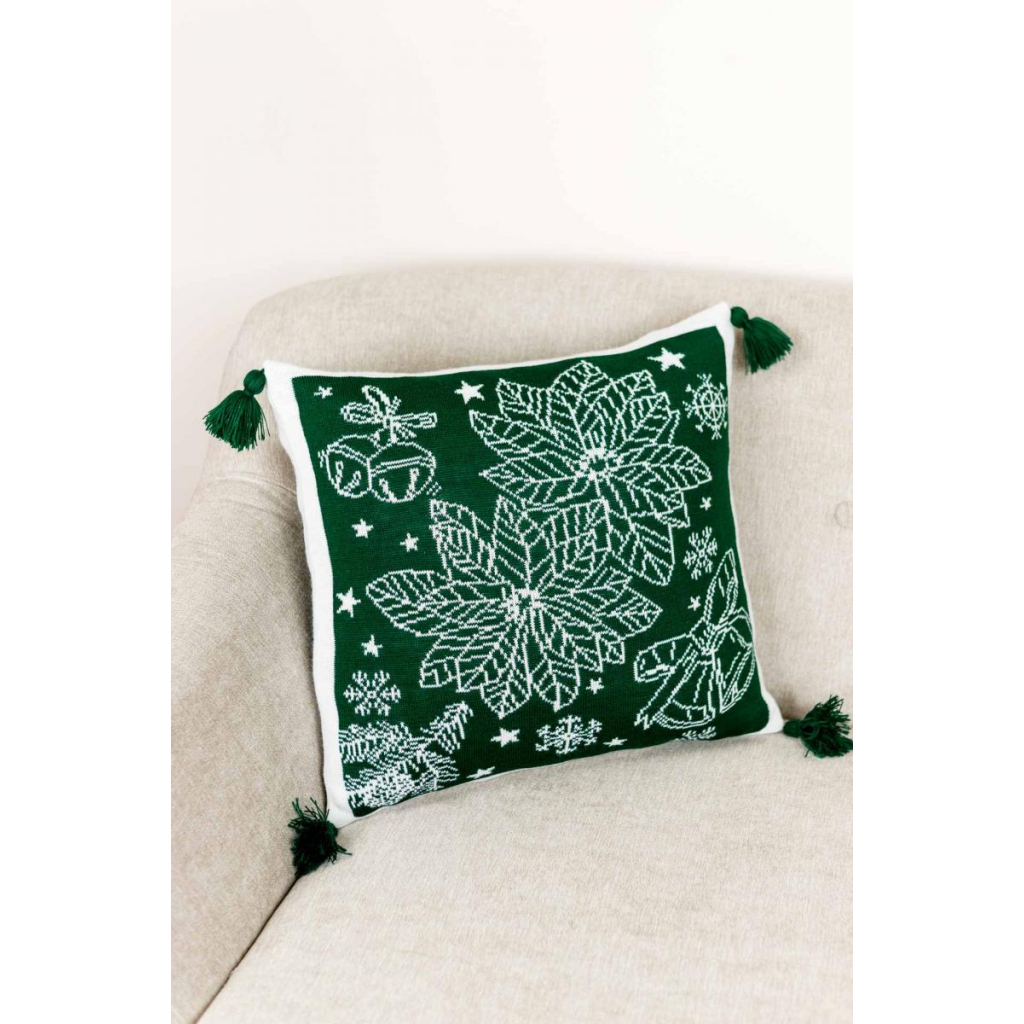 Наволочка Прованс декоративна в'язана Різдвяник зелений 45х45 (030170) - зображення 2