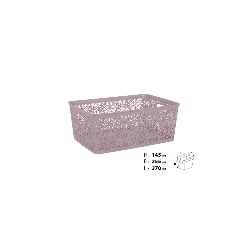 Кошик для зберігання Violet House 0504 4 Ажур Powder 14 л (0504 4 Ажур PW б/кр. 14 л) - зображення 2