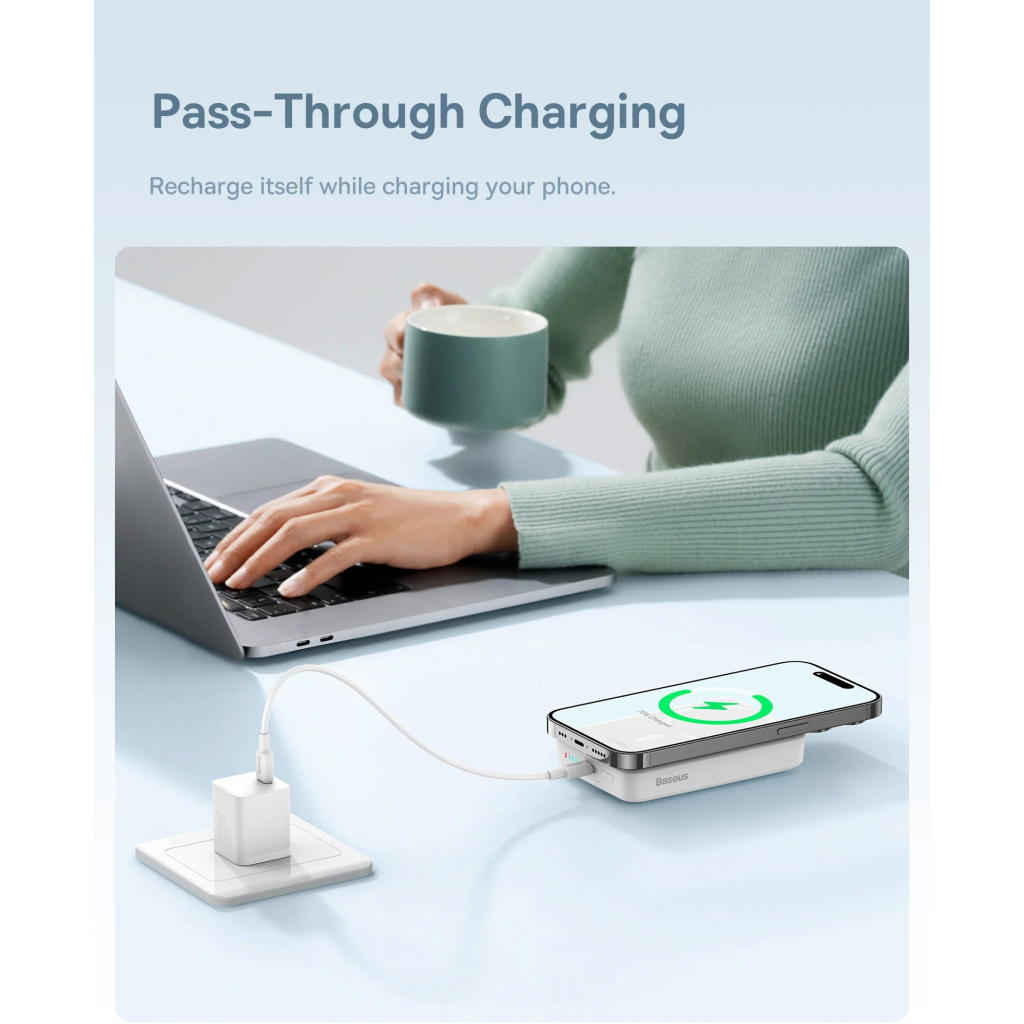 Батарея універсальна Baseus Magnetic Mini 10000mAh 30W, White (PPCX110002\PPCXM1030) (P10022105212-01) - зображення 10